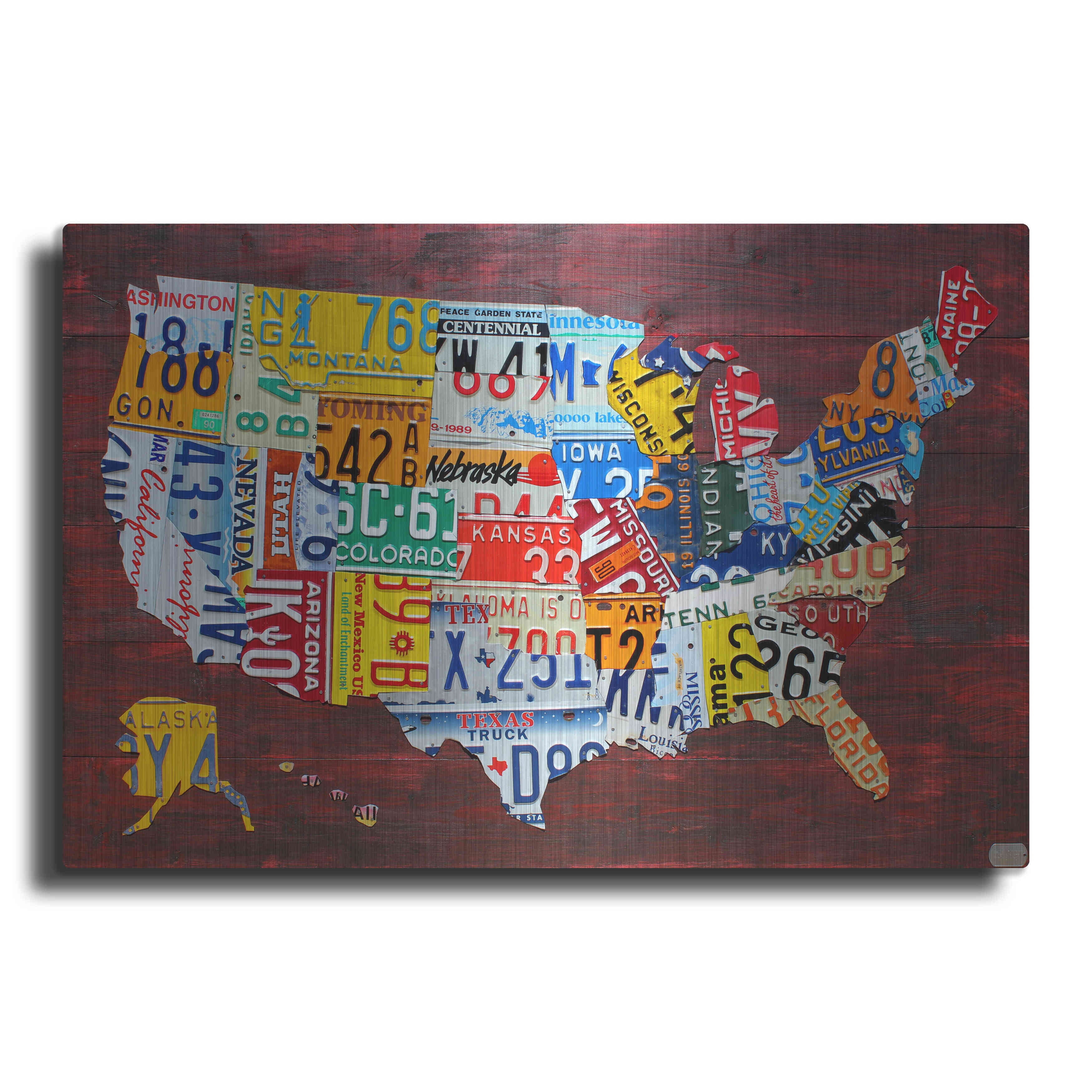 Luxe Metal Art 'USA Map Edition 15' by Design Turnpike, Metal Wall Art