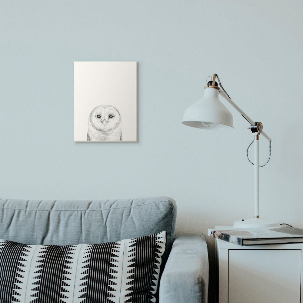 Stupell Industries Owl Portrait Grey Drawing Design Wall Plaque by Victoria Borges
