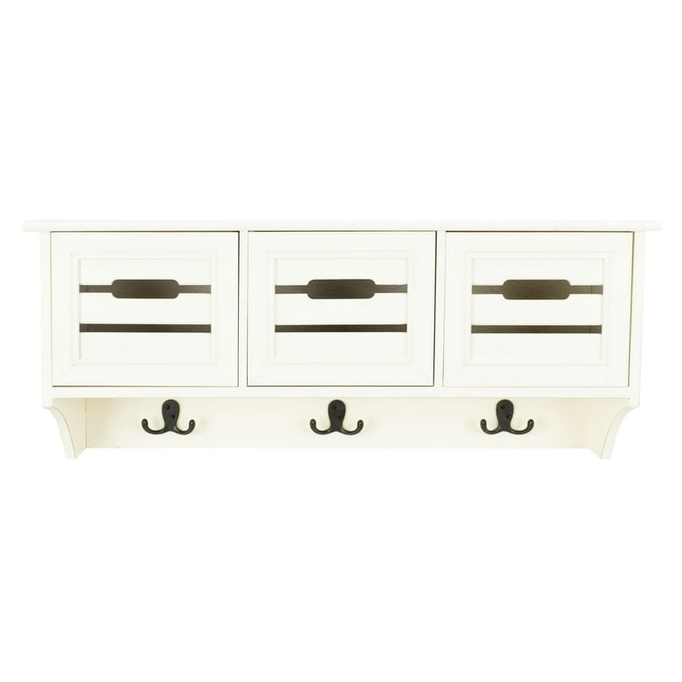 Safavieh Leon Hanging 3 Drawer Wall Rack (White) Safavieh Leon Hanging 3 Drawer Wall Rack (White)