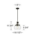 thumbnail image 7 of Kristov Bronze Mini Pendant 10 1/2" Wide Farmhouse Industrial Rustic Curved Clear Glass Shade for Dining Room Living House Home Foyer Kitchen Island, 7 of 7