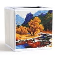 thumbnail image 2 of Caja de almacenamiento plegable con pintura de diamantes de paisaje, artesanía de diamantes de imitación para organizador del hogar Likrtyny decoración de arte, 2 of 9