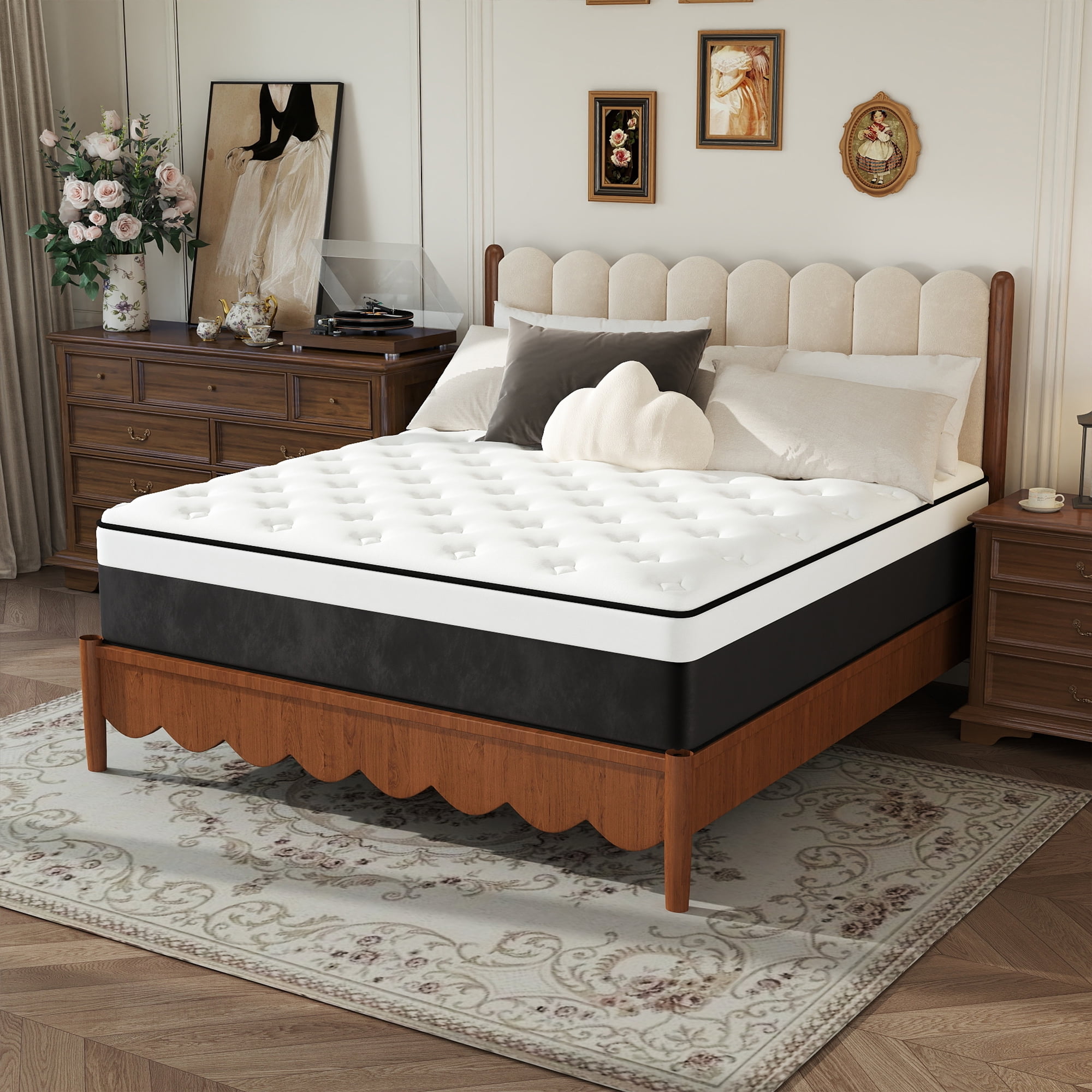 Twin Mattress, 14 inch Hybrid Mattress in a Box,Medium Firm