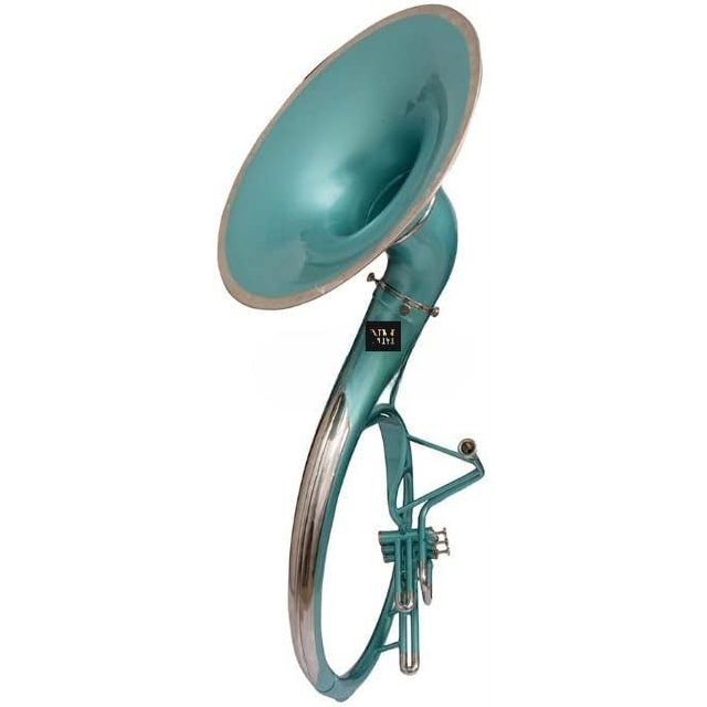 Brass Bb 22" Valve Sousaphone Mouth Piece with Carry Bag Handmade Musical Instrument Gift (Green)