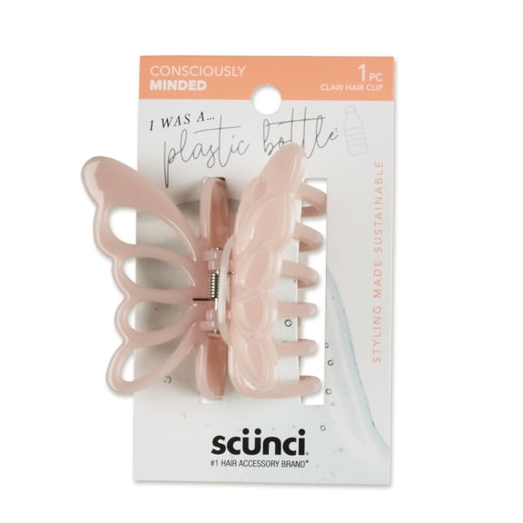 Scunci Consciously Minded Butterfly Claw Clip, Pink