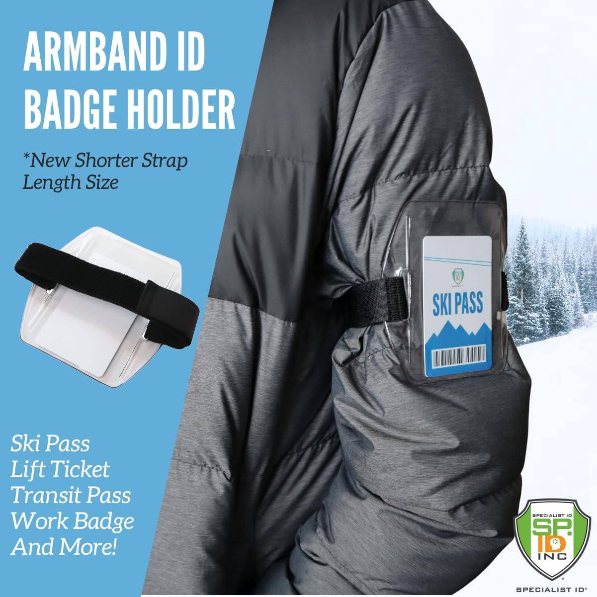 Bulk 25 Pack - Specialist ID Small Armband Badge Holder Youth - Adjustable Fit - Perfect Size Arm Band Badge Holder for Women & Men with Slender Arms - Ski Pass Holder for Smaller Sizes (Black)