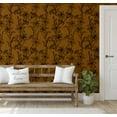 thumbnail image 5 of S4sassy Removable Nature-inspired Waterproof Wall Wrap, Wallcover, Lily Sketch Print Contact Paper for Walls, Cabinets, Dresser, Self Adhesive Vinyl Wallpaper Roll- Brown (25"x60" inch), 5 of 9