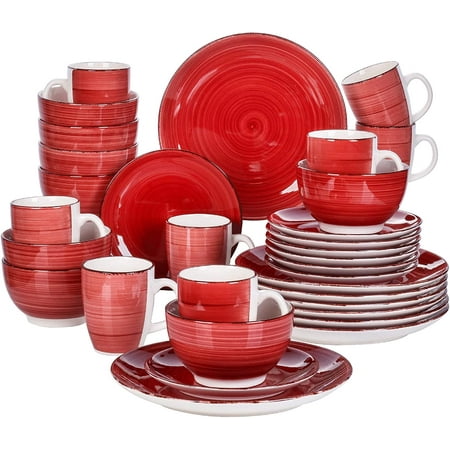 

vancasso Series Bella 32-Piece Stoneware Dinnerware Set Red Dinner Set Service for 8