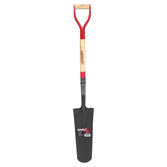 Pala de desagüe redonda de acero con mango de madera, 115 cm