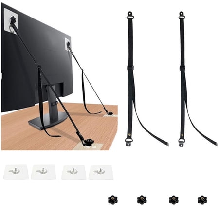 2 Pack Adjustable TV Safety Straps, No-Drill Adhesive Anti-Tip Furniture Anchors for Baby Proofing, Flat Screens Fix to Wall,Cabinet,Stand Or Desk,Safety Straps.