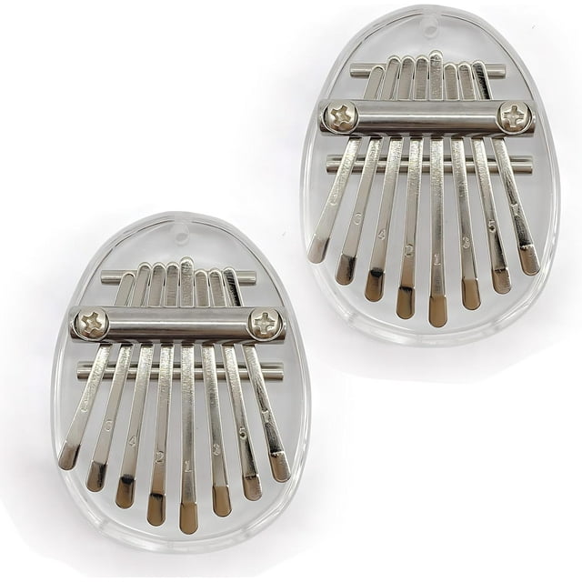 Symmetry Finger Thumb Piano, 8 Key Exquisite Finger Thumb Piano, Finger Thumb Piano, Mini Thumb Piano, Kalimba 8 Key Exquisite for People of All Ages and Music Lovers 2PCS,Multicolor,E