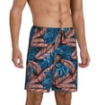 thumbnail image 2 of Goofa Tropical Leaves Pattern Men's Pajama Short Sleep Shorts Soft Comfortable Breathable Pajamas Shorts with Pockets-4X-Large, 2 of 6