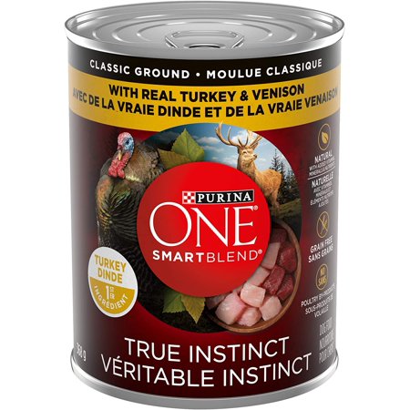Image showcasing Purina ONE Smartblend True Instinct Wet Dog Food, Real Turkey & Venison ...