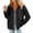 Black, variant on Jackets for Women Casual Long Sleeve Collared Jacquard Coats Trendy Button Down Shacket Jacket with Pockets