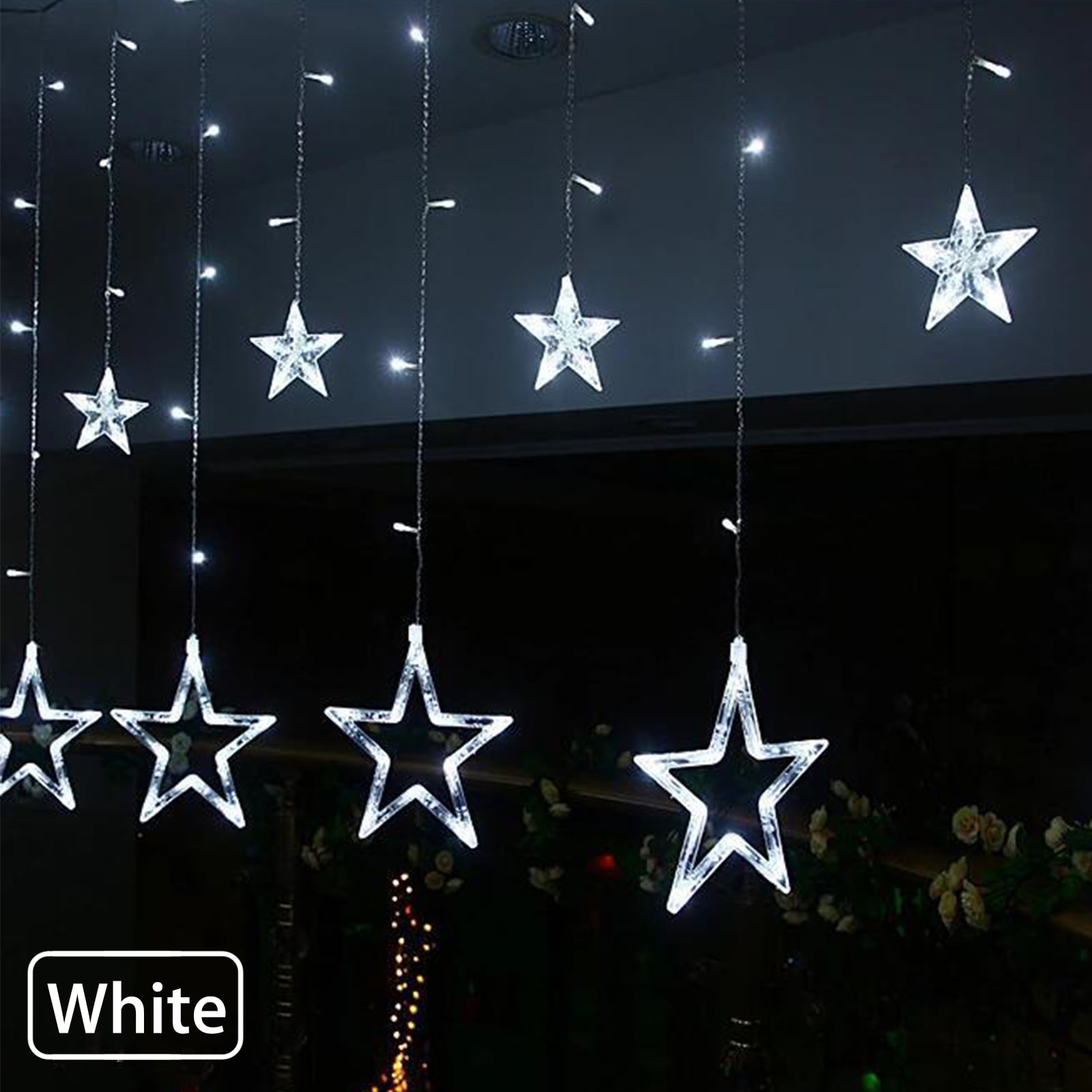 138LED Strip Light Christmas Xmas Outdoor Star Type Fairy Curtain Party Decor US 