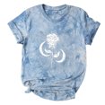 thumbnail image 3 of Camiseta con estampado de sol y luna para mujer, camiseta de manga corta con cuello redondo, camiseta informal divertida y bonita para chica adolescente OAVQHLG3B Store  lin121212, 3 of 4