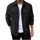 thumbnail image 1 of Blusa y camisa de manga larga con cuello vuelto para hombre, informal, de poliéster, con solapa, bolsillo y botones., 1 of 8