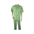 thumbnail image 2 of Men MONTIQUE 2pc Walking Leisure Suit Matching Set Short Sleeves 696 Apple Green, 2 of 8