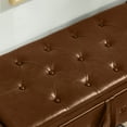 thumbnail image 5 of Modern Faux Leather Storage Bench, Flip Top Button Tufted Ottoman For Living Room Bedroom Entryway, 5 of 15