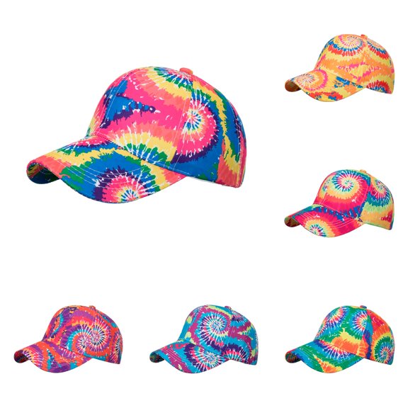 XIAOCHA Womens Tie Dye Print Baseball Cap Adjustable Hat Band Sun Protection Ball Hat,Blue