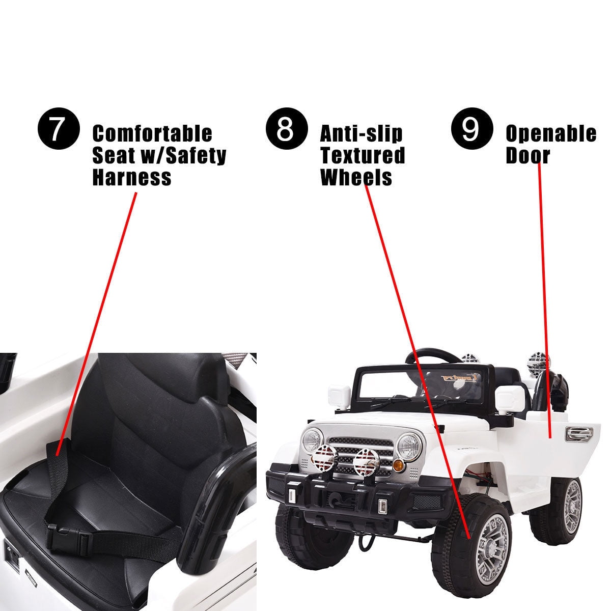 Veryke Electric Cars for Kids, White Mini Car Toy for Kids, Battry-Powered Ride On Mini Car Gifts for Children Child Boys, 12V Kids Ride-On Truck Car w/ Remote Control