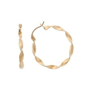Rachel Kone Twisted Hoop Hollow Earrings 14K Yellow Gold