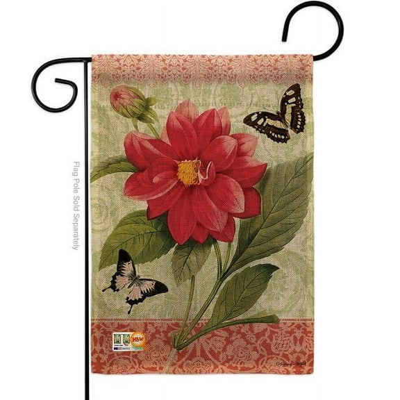 13 x 18.5 in. Double Dahlia Burlap Spring Floral Impressions Decorative Vertical Sided Garden Flag