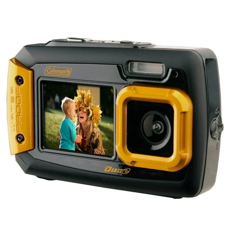 Coleman Duo2 20 MP Waterproof Digital Camera with Dual LCD Screen-Orange