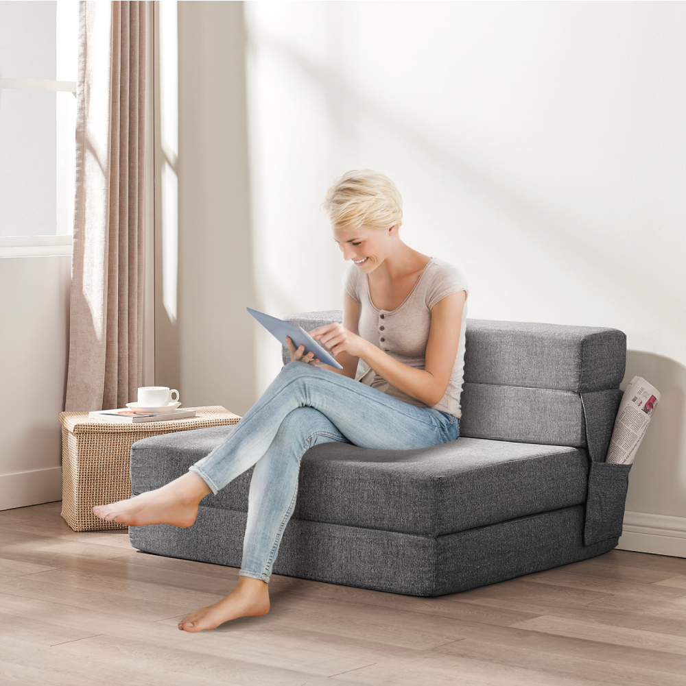 Z-HOM Folding Sofa Bed with Memory Foam, Dark Gray photo 7