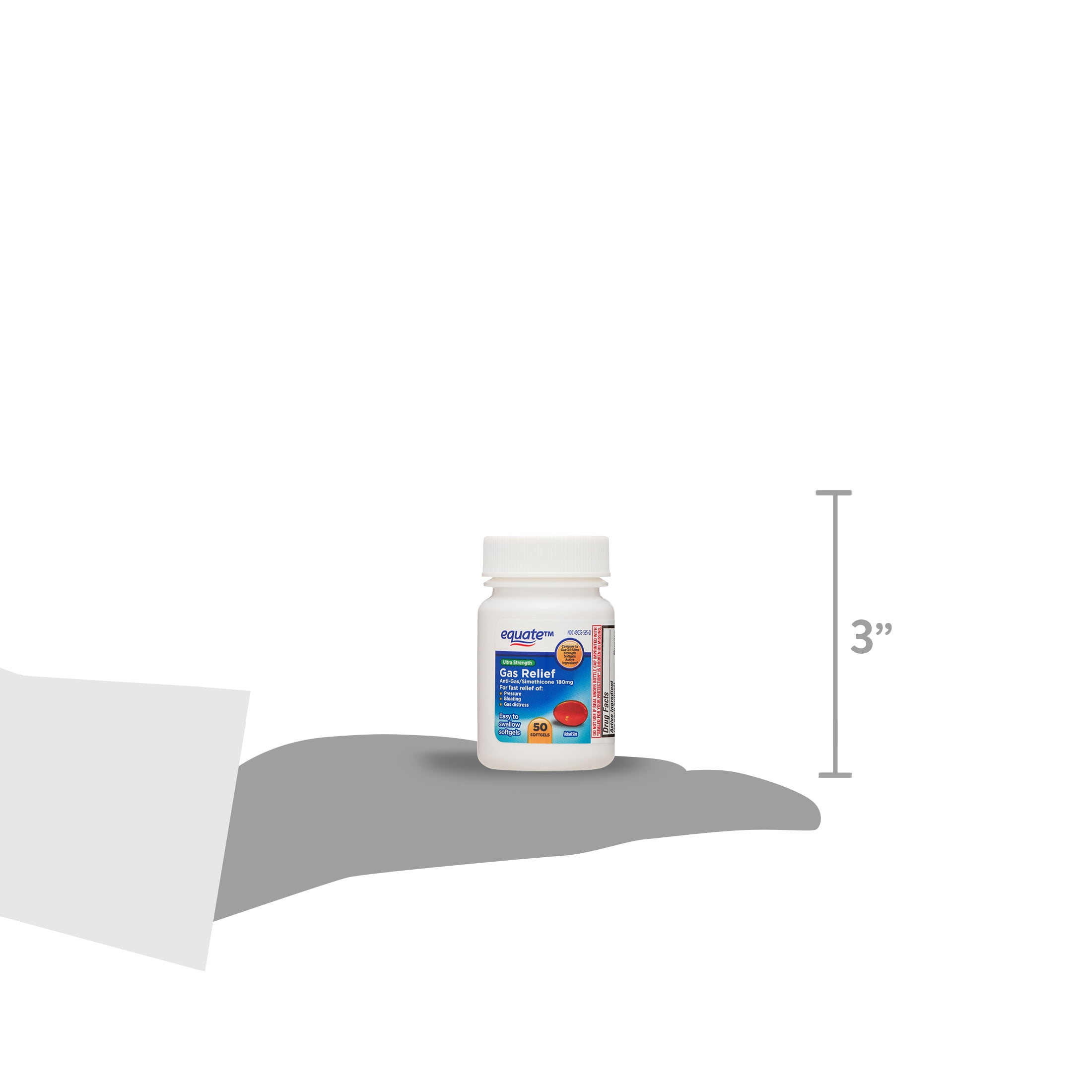 Equate Ultra Strength Gas Relief Softgels, 50 Count