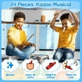 thumbnail image 2 of 24-Pack Plastic Kazoos — An excellent companion for guitars, violins, pianos, keyboards, and ukuleles; ideal as party favors. Color: Green., 2 of 7