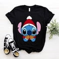 thumbnail image 1 of Camiseta navideña con dibujos animados de Lilo y Stitch para mujer, remera con estampado de Stitch, playera de manga corta con estampado Y2k, camisetas de calle para mujer, 1 of 5