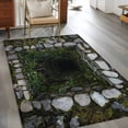 thumbnail image 4 of 4x6 Washable Area Rug, Dried Well Non-Slip Rectangle Rug for Living Room Office, 3D Abstract Mysterious Ancient Stone Cave Plant Indoor Accent Floor Mat for Home Decor, 4 of 9