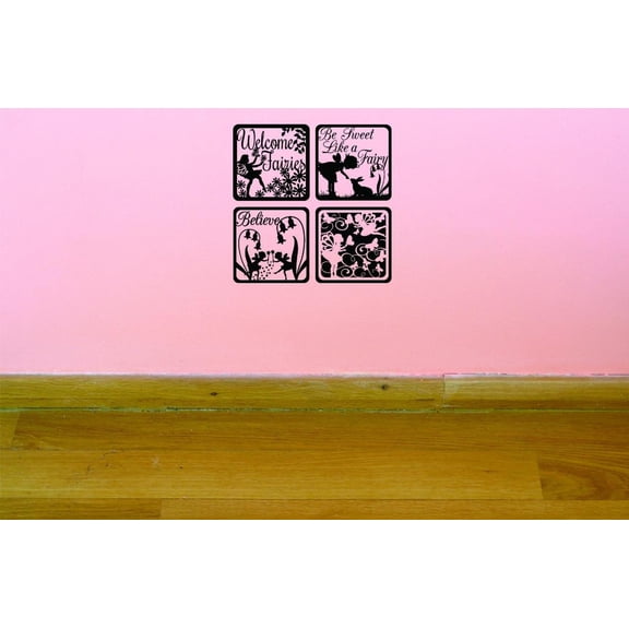 Custom Decals Welcome Fairies * Be Sweet Like A Fairy * Believe * Fairies Wall Art Size: 12 X 12 Inches Color: Black