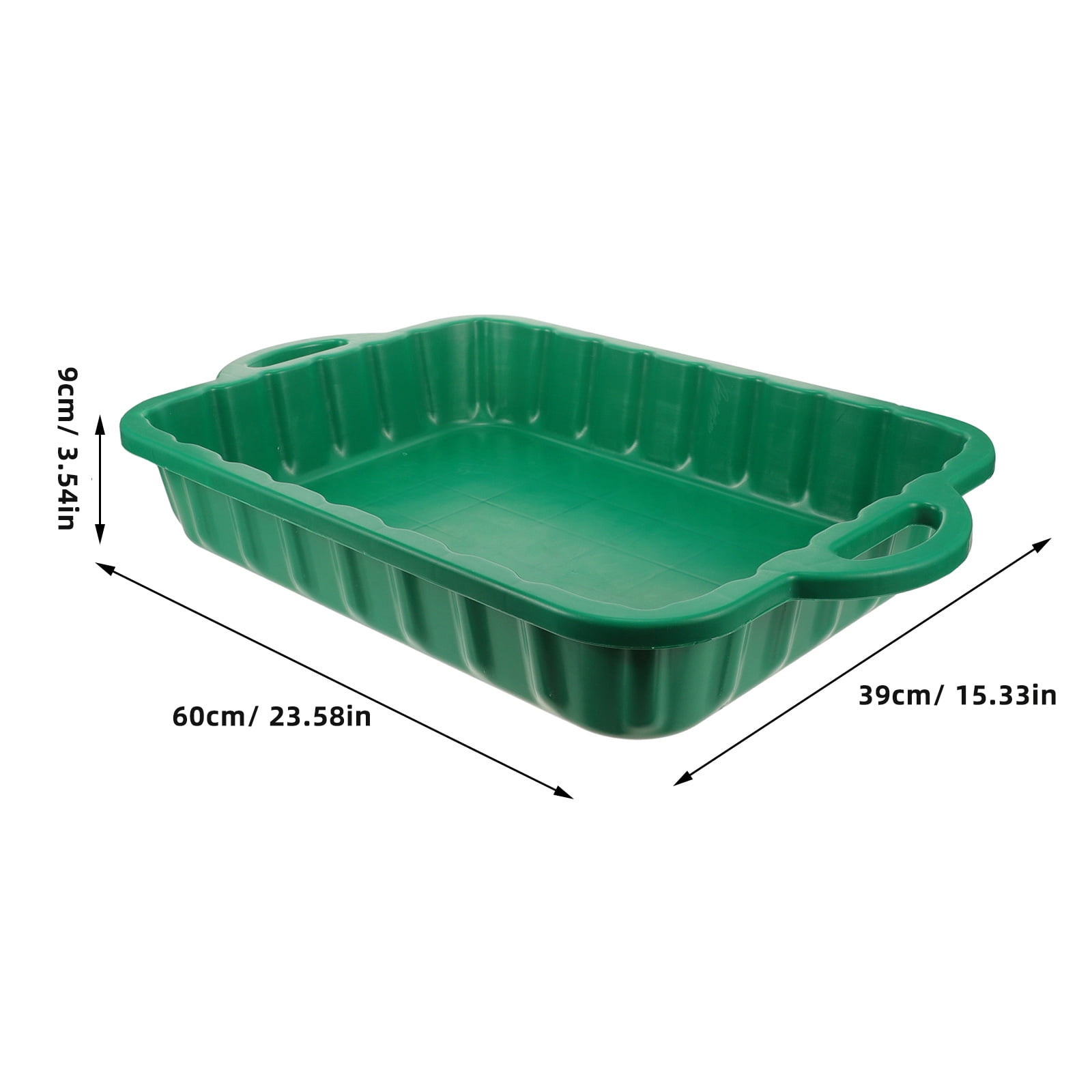 ELAYARD Large Capacity Green Plastic Oil Drain Pan, Leakproof and Lightweight with Easy Pouring Spout for Car Maintenance