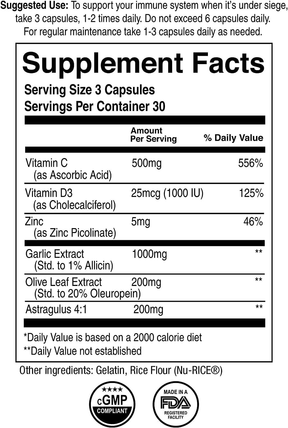 Jocko Fuel Immune Support Supplement - Elderberry with Zinc & Vitamin C for Adults, 90 Capsules