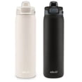 thumbnail image 2 of Ello Pop & Fill 22oz. 2-Pack Stainless Steel Water Bottle with Leak Proof Locking Lid ,Dunes/Charcoal Color, 2 of 6