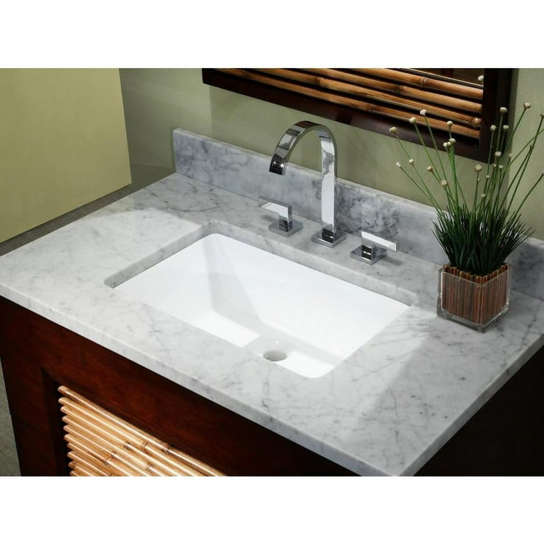 Rectangular bathroom sink outlet