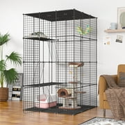 Coziwow 72" Large DIY Cat Cage Playpen Pet Cage for Rabbit Small Animal Indoor, Black