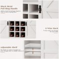 thumbnail image 4 of SNYNUXX Farmhouse Coffee Bar Cabinet, Storage Buffet Table with Wine Rack and Sliding Barn Door, White, 4 of 7