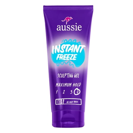 Aussie Instant Freeze Sculpting Hair Gel for Curly Hair, Straight Hair, and Wavy Hair, 7 oz