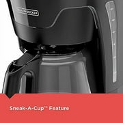 BLACK+DECKER 12-Cup Programmable Coffeemaker with QuickTouch Controls, Glass Carafe, Auto Shut-Off, Black, CM1110B-1