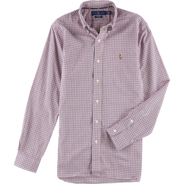 Camisa Ralph Lauren Elástica con Botones Hombre Rojo Extragrande