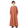 thumbnail image 2 of Arabic Thobe Long Sleeve Kaftan Robe - Embroidered National for Teenage Boys Children's Wear, 2 of 6