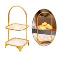 thumbnail image 4 of Iron Display Stand Decor Display cover table Plate Luxury for Celebration Pie Pastry Two-tier Square, 4 of 9