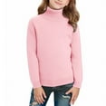 thumbnail image 5 of IVEYRTF Kids Solid Color Mock Neck Knit Sweater Long Sleeve Fall Winter Warm Comfortable Everyday Knitwear for Boys Girls 1-13 Years(Pink,8 Years), 5 of 9