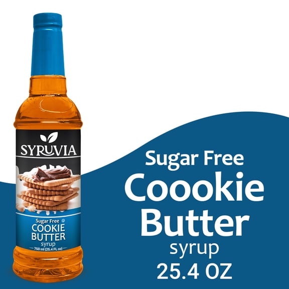 Syruvia Peanut Butter Cup Sugar Free Coffee Syrup No-Calorie Coffee Sauce for Coffee, Lattes, Shakes, Smoothies, Desserts, 25.4 Fl. Oz