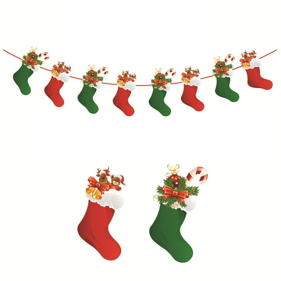 A Holiday Paper Banner With Colorful Socks Motif For Christmas Gypsum Build