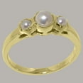 thumbnail image 3 of LBG British Made 9k Yellow Gold Cultured Pearl Womens Engagement Ring - 33 size options - Size 6, 3 of 7