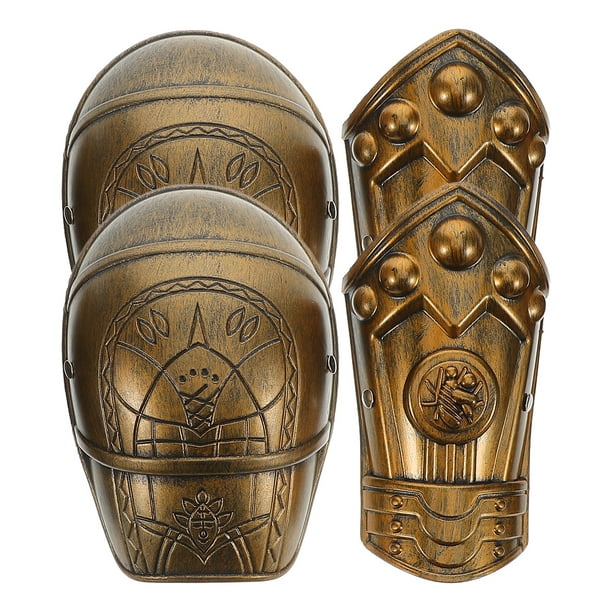 FELTECHELECTR Disfraz de caballero medieval con guardabrazos, disfraz romano para recreaciones históricas y cosplay, bronce.