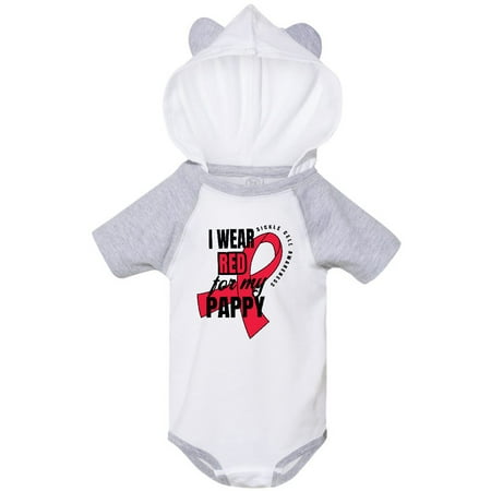 

Inktastic Sickle Cell Awareness I Wear Red For My Pappy Gift Baby Boy or Baby Girl Bodysuit